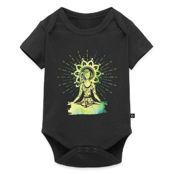 yoga - Body à manches courtes Premium Bébé - noir - Devant