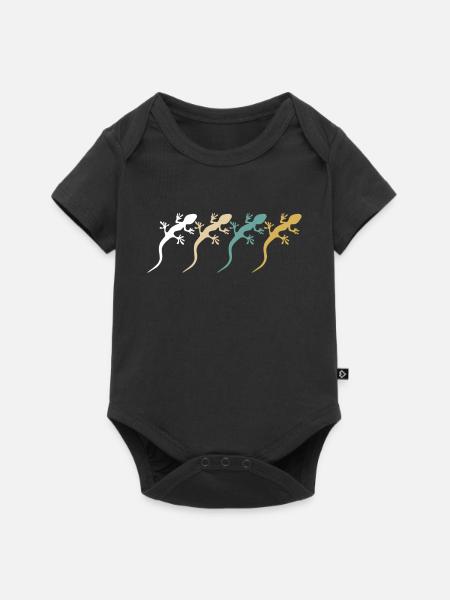 Gecko Gecko - Baby Premium Kurzarmbody - Schwarz