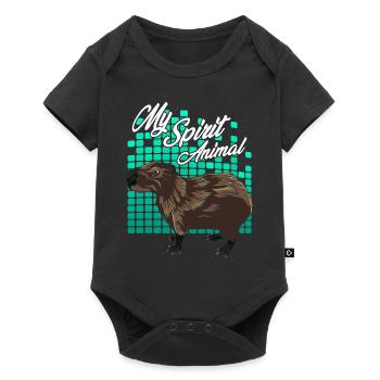 Capybara - Baby Premium Kurzarmbody - Schwarz - Vorne
