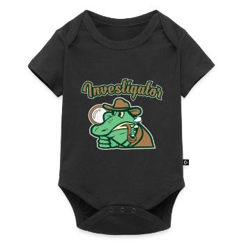 Crocodile Aligator Gift Idea Private Investigator - Baby Premium short-sleeve bodysuit - black - Front