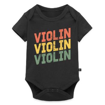 Violine Violine Violine - Baby Premium Kurzarmbody - Schwarz - Vorne