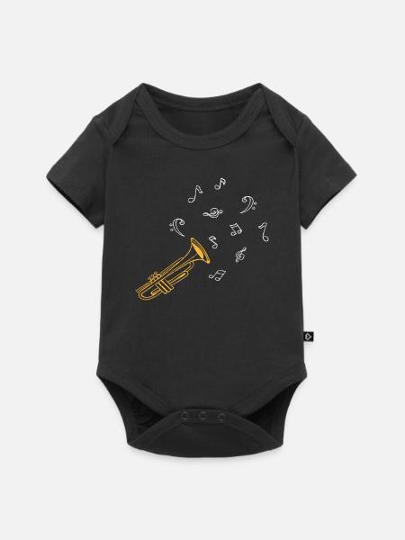 Trompete Klang - Baby Premium Kurzarmbody - Schwarz