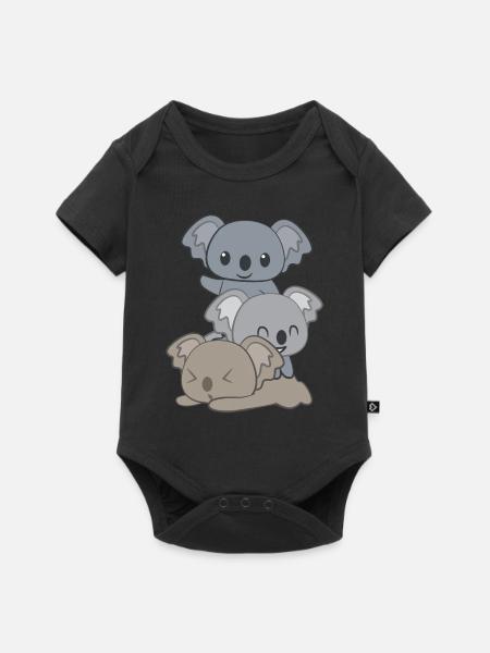 Koala – Koalabär – Koalafan – Geschenk - Baby Premium Kurzarmbody - Schwarz
