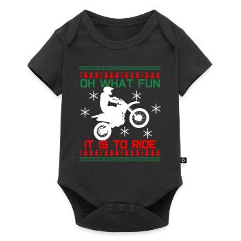 Motocross Christmas design - Baby Premium short-sleeve bodysuit - black - Front