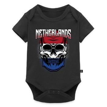 Crâne hollandais | Cadeau Pays-Bas - Body à manches courtes Premium Bébé - noir - Devant