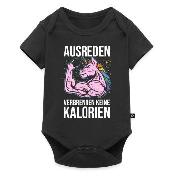Motivation Calories Excuses Sport Licorne Fitness - Body à manches courtes Premium Bébé - noir - Devant