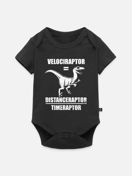 Velociraptor Dinosaurier - Baby Premium Kurzarmbody - Schwarz
