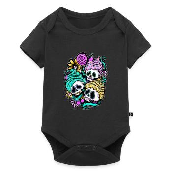 Cupcake Skulls. Dias de los Muertos. Tag der Toten - Baby Premium Kurzarmbody - Schwarz - Vorne