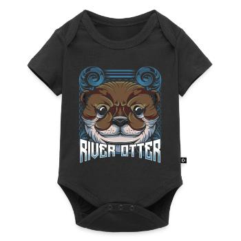 Otter - Baby Premium Kurzarmbody - Schwarz - Vorne