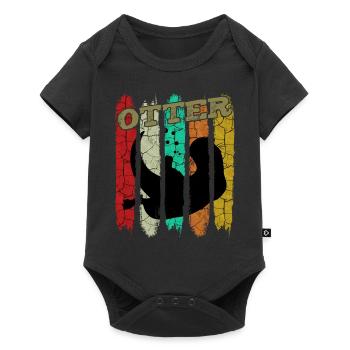 Retro Style Vintage Seeotter Wassermarder Geschenk - Baby Premium Kurzarmbody - Schwarz - Vorne