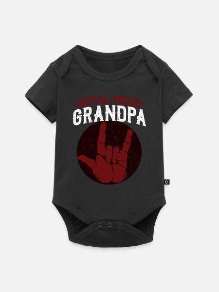 Metall Opa - Baby Premium Kurzarmbody - Schwarz