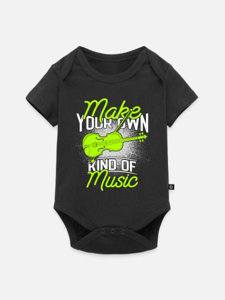 Geige Violine - Baby Premium Kurzarmbody - Schwarz
