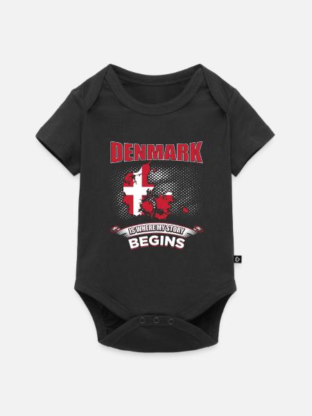 Denemarken - Premium kortærmet baby-body  - sort