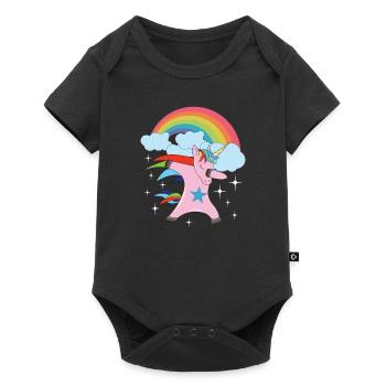 Licorne arc-en-ciel Dab Dabbing Unicorn Fabeltier - Body à manches courtes Premium Bébé - noir - Devant