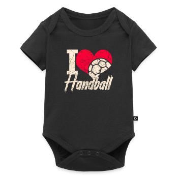 Handball ball sports love - Baby Premium short-sleeve bodysuit - black - Front