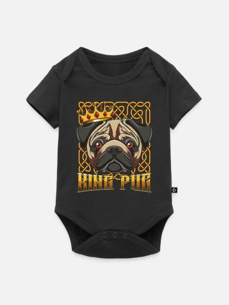 Mops - Baby Premium Kurzarmbody - Schwarz