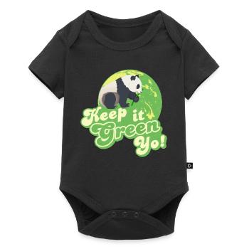 Keep It Green Panda Yo - Baby Premium short-sleeve bodysuit - black - Front