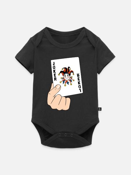 Joker Spielkarte Poker Karte Kartenspiel Geschenk - Baby Premium Kurzarmbody - Schwarz