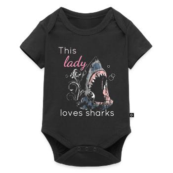 Shark Lover This Lady Loves Sharks - Baby Premium short-sleeve bodysuit - black - Front