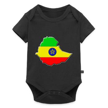 Ethiopia Ethiopia flag map - Baby Premium short-sleeve bodysuit - black - Front