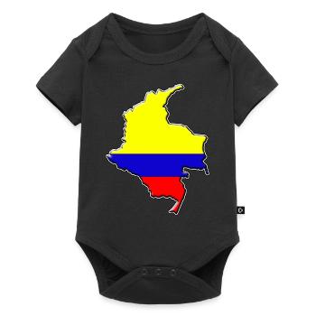 Carte du drapeau de la Colombie - Body à manches courtes Premium Bébé - noir - Devant