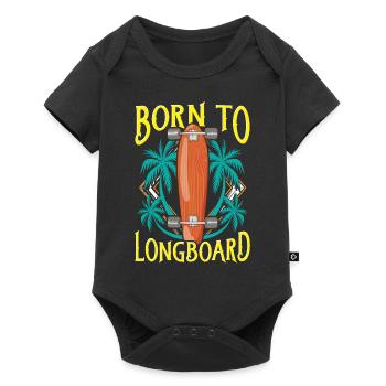 Born To Longboard - Longboarder - Baby Premium short-sleeve bodysuit - black - Front