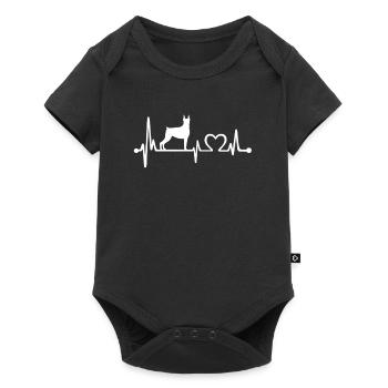Battement de coeur de chien boxeur - Body à manches courtes Premium Bébé - noir - Devant