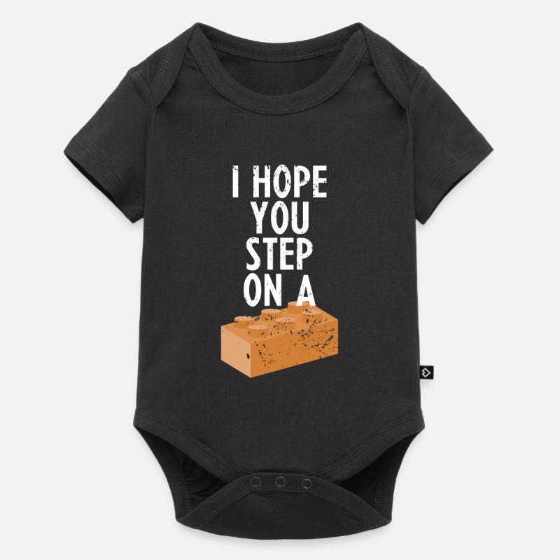 Ich hoffe du trittst auf einen Block Hass Geschenk - Baby Premium Kurzarmbody - Schwarz