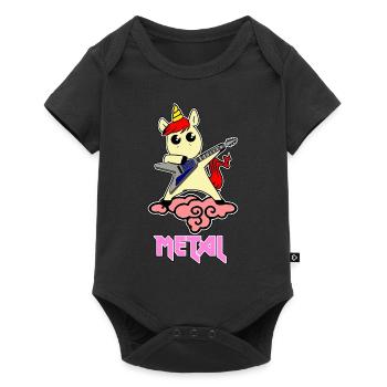 Licorne métallique - La licorne aime le métal - Body à manches courtes Premium Bébé - noir - Devant
