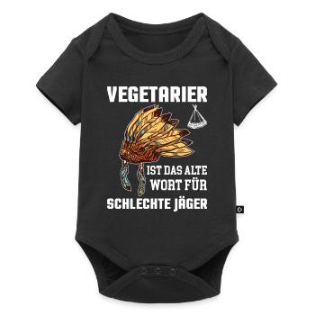 Anti végétarien Viande de mangeur de viande végétarienne - Body à manches courtes Premium Bébé - noir - Devant
