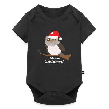 Owl christmas gift animal - Baby Premium short-sleeve bodysuit - black - Front
