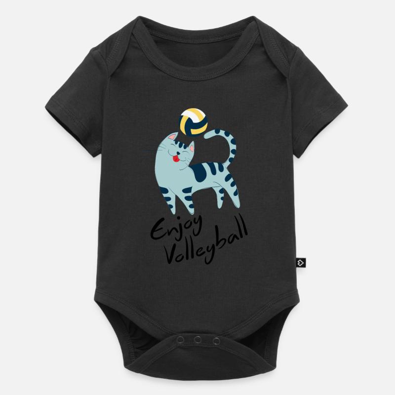 Chat de volleyball - Body à manches courtes Premium Bébé - noir