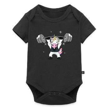 Weightlifting Unicorn - Baby Premium short-sleeve bodysuit - black - Front
