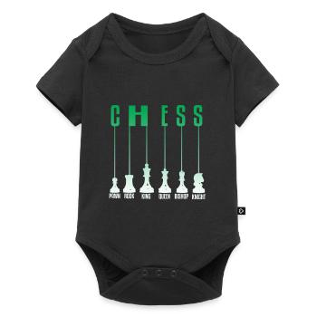 Schach - Baby Premium Kurzarmbody - Schwarz - Vorne