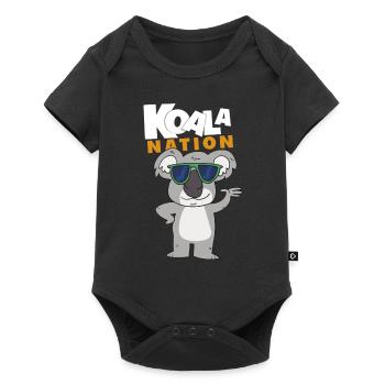 Koala - Baby Premium Kurzarmbody - Schwarz - Vorne
