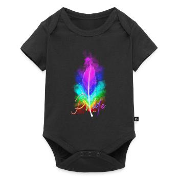 Gay Pride Rainbow Unice Feather lgbt - Baby Premium Kurzarmbody - Schwarz - Vorne