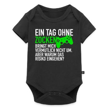 A day without gambling | Gamer gaming gamer - Baby Premium short-sleeve bodysuit - black - Front