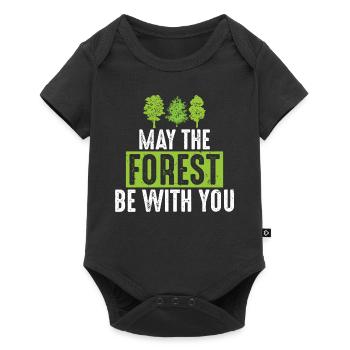 May the Forest Be with You Green Ecofriendly Pun - Baby Premium short-sleeve bodysuit - black - Front