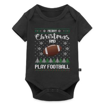 Joyeux Noël et cadeau de football américain - Body à manches courtes Premium Bébé - noir - Devant