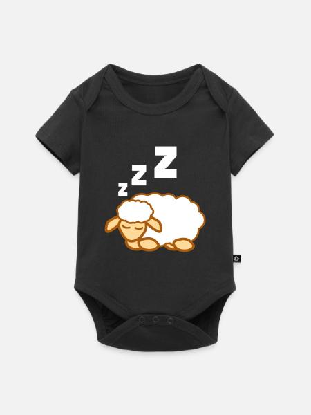 Schaf Geschenk Wolle Fell - Baby Premium Kurzarmbody - Schwarz