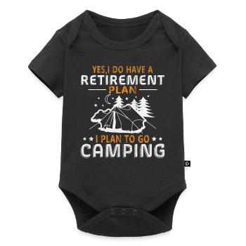 Rente Camping Zelten - Baby Premium Kurzarmbody - Schwarz - Vorne