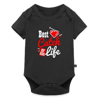 Couples Fishing Best Catch Of Her Life Gift - Baby Premium short-sleeve bodysuit - black - Front