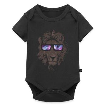 Lion cool avec des lunettes gros chat cadeau lionne - Body à manches courtes Premium Bébé - noir - Devant