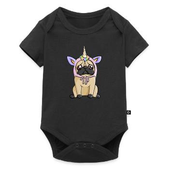 Pug unicorn costume dog gift - Baby Premium short-sleeve bodysuit - black - Front