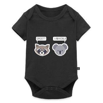 Koala - Baby Premium Kurzarmbody - Schwarz - Vorne