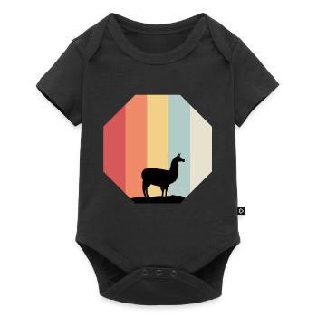 Alpaka - Baby Premium Kurzarmbody - Schwarz - Vorne