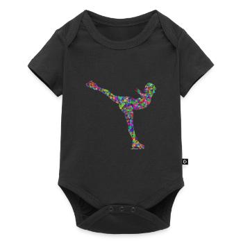 Eiskunstlauf Schlittschuh - Baby Premium Kurzarmbody - Schwarz - Vorne