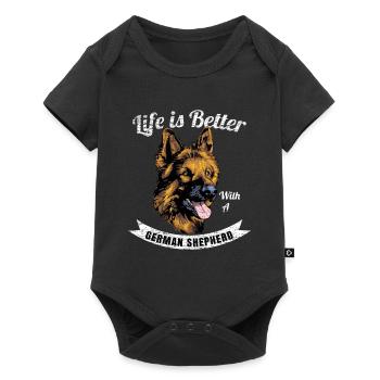 German shepherd - Baby Premium short-sleeve bodysuit - black - Front