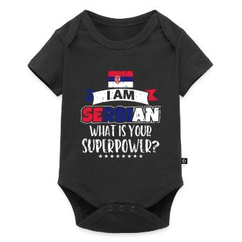 Serbien - Baby Premium Kurzarmbody - Schwarz - Vorne