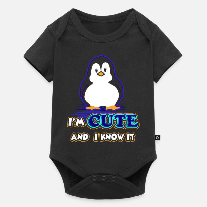 Pinguin - Baby Premium Kurzarmbody - Schwarz